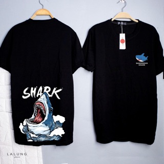 Áo thun nam nữ có bigsize cá mập thun dày mịn