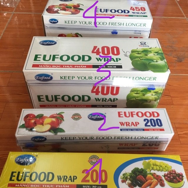 màng bọc thực phẩm EUFOOD WRAP chính hãng siêu sạch 400 size 30cm