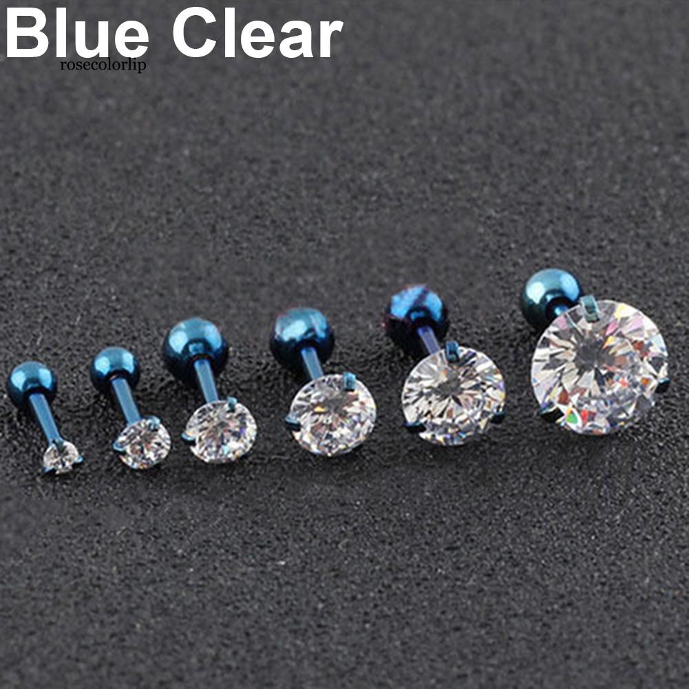 Set 2 Khuyên Tai 3 Chấu Bằng Thép Không Gỉ Cá Tính Thời Trang