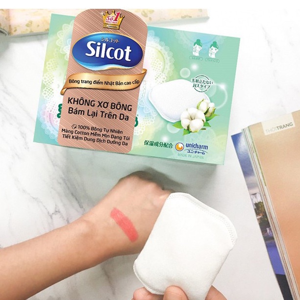 Bông tẩy trang cotton UNICHARM Silcot Premium 66 miếng (1 hộp)