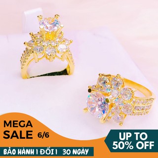 Nhẫn nữ GADO ovan xanh ngọc đá cao sáng lấp lánh siêu xinh đẹp thời trang N123