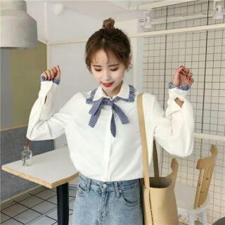 Áo sơ mi ulzzang cực xinh (sãn trắng)