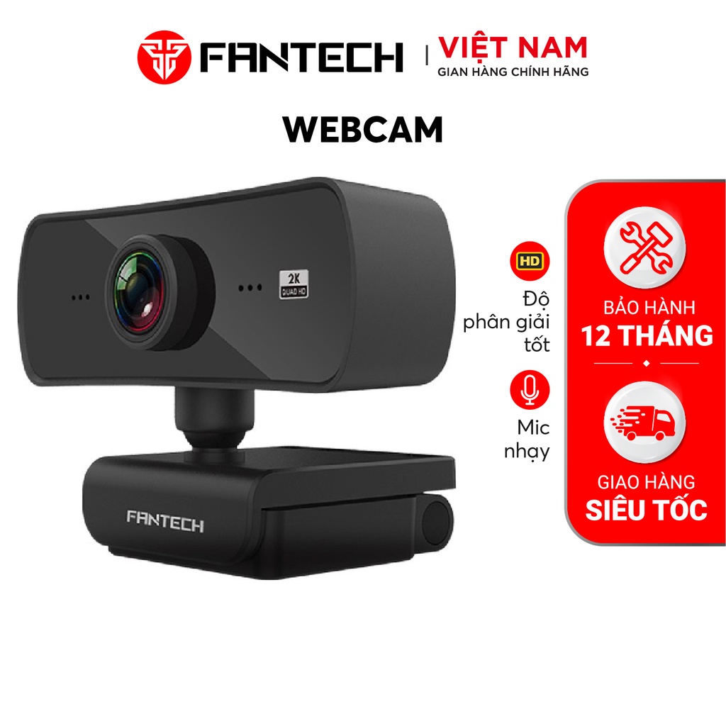 Webcam Livestream Học Tập và Làm Việc Online Chuyên Nghiệp FANTECH C30 LUMINOUS 4MP Chất Lượng 2K/25fps - Chính Hãng