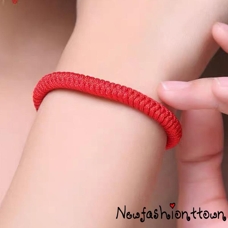 Nfashion-men Vòng Đeo Tay Dây Đỏ May Mắn Trung Hoa Tây Tạng Có Thể Điều Chỉnh Kích Thước Cho Nữ