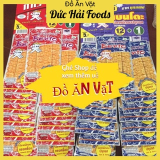 Mực Cay Bento Thái Lan 13 Gói 1 Dây Màu Đỏ Xanh Cam Đa Dạng Sỉ Đồ Ăn Vặt Trẻ Em Hà Nội, Đồ Ăn Nhanh Cho Bé ĐỨC HẢI FOODS
