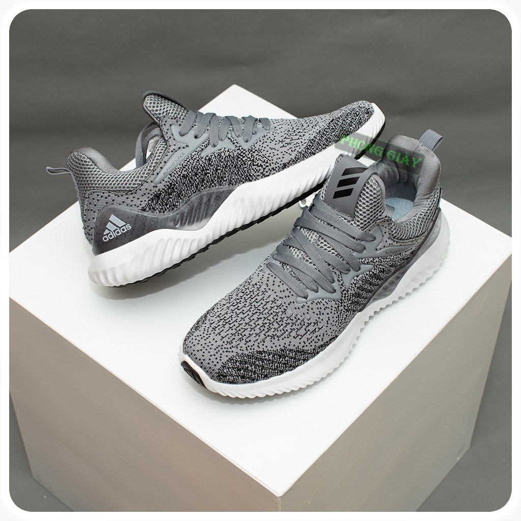 Giày sneaker nam giày thể thao nam Alphabounce muối tiêu màu ghi xám fullbox