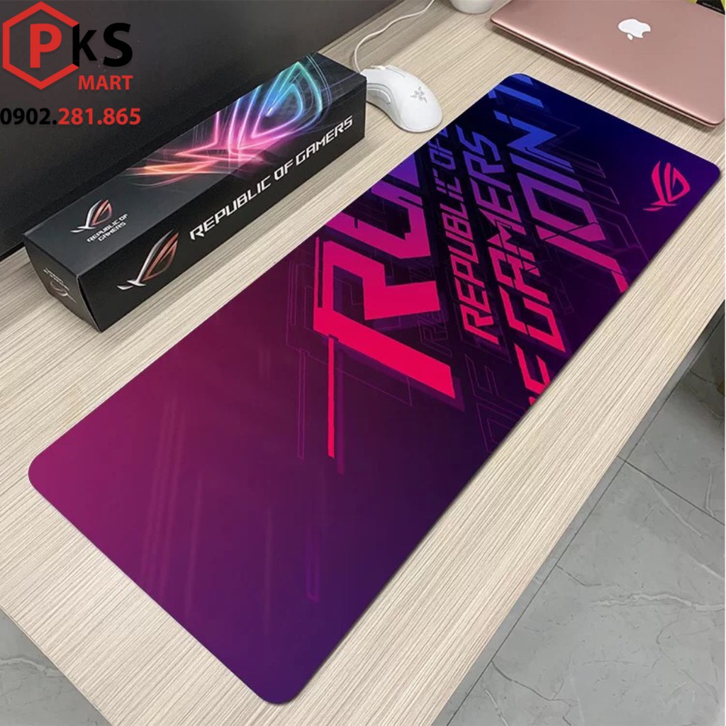 Lót chuột cỡ lớn, pad chuột 80x40x0,2cm asus rog cao cấp đế cao su chống trơn trượt, bo viền chắc chắn