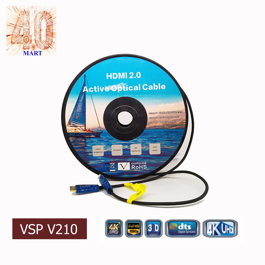 Cáp Active Opticail HDMI 2.0V SỢI QUANG HỖ TRỢ 4K/60HZ HDR( TỪ 30M ĐẾN 100M)