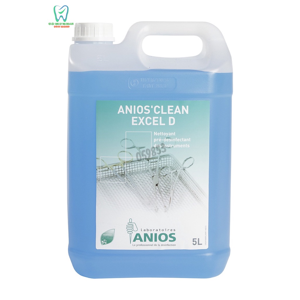 Nước ngâm dụng cụ dùng trong nha khoa Anios Clean Excel - can 5 lít