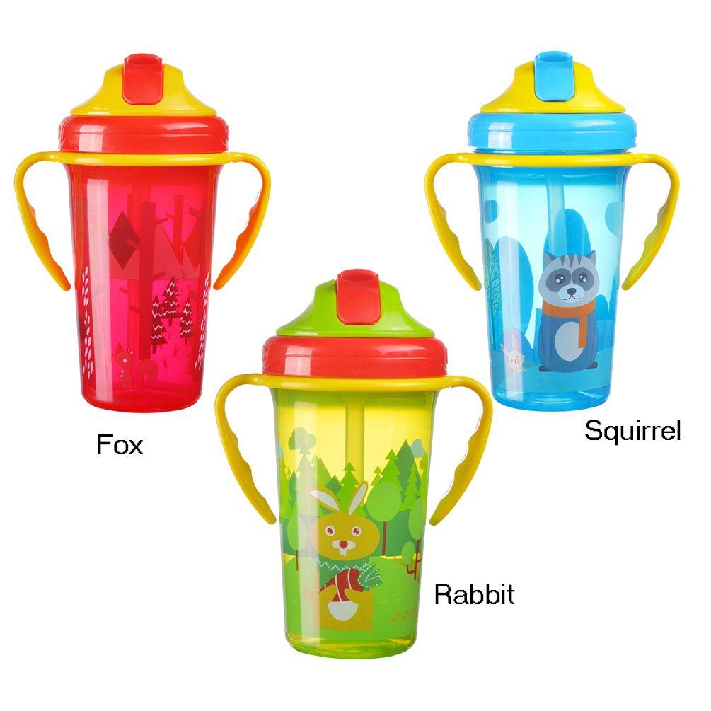 Bình Nước Silicone 300ML Có Ống Hút Chống Rơi Cho Bé