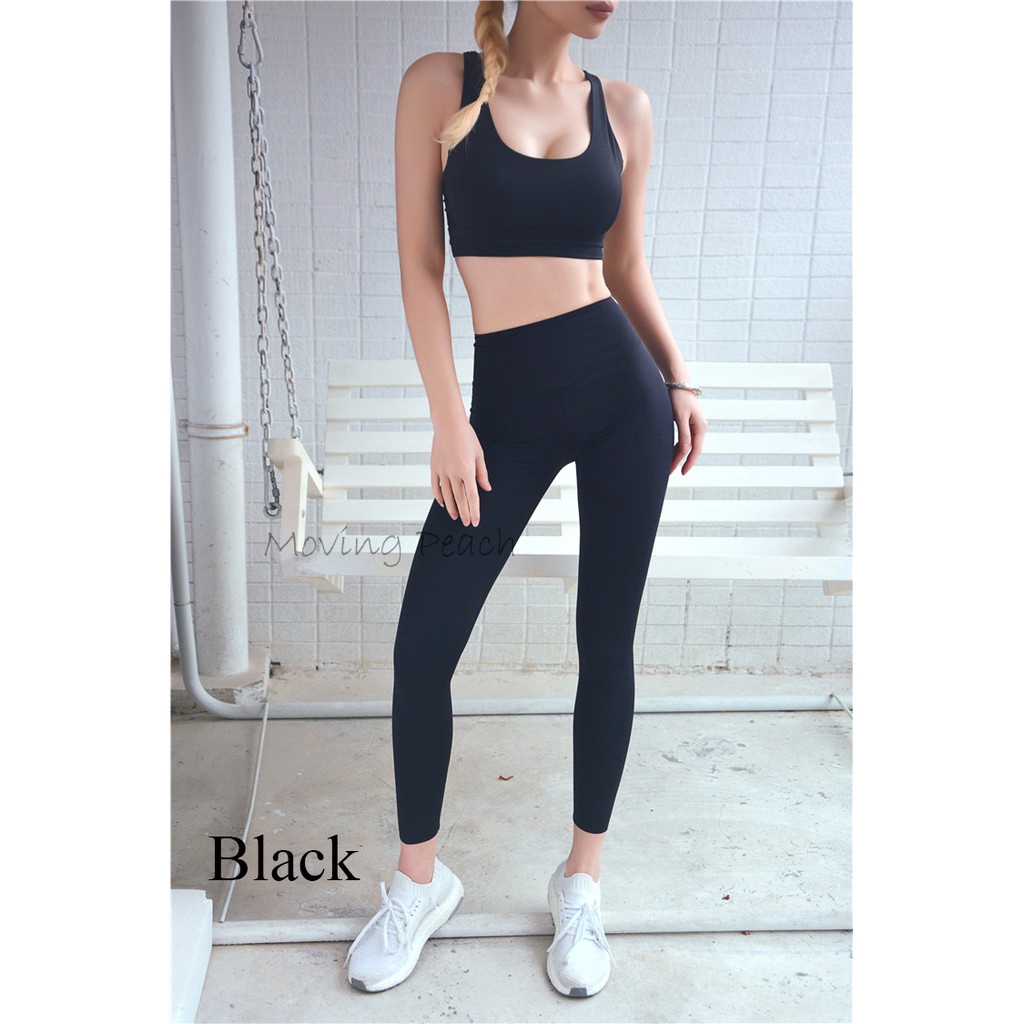 Bộ đồ thể thao MOVING PEACH gồm áo bra + quần legging cho nữ JBJ+HLD