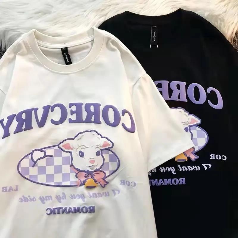 NRVP Áo Thun 100% Cotton Tay Ngắn Dáng Rộng Thời Trang Hàn Quốc Cho Nữ