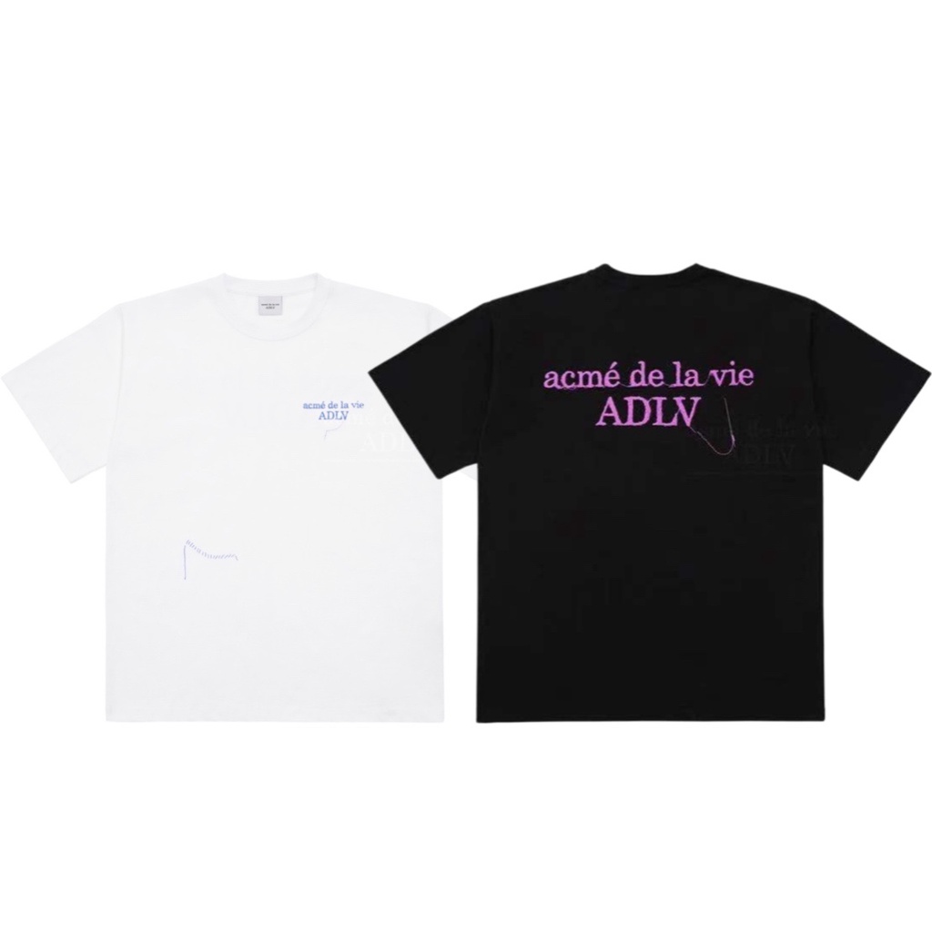Áo thun cotton tay ngắn thêu họa tiết chữ ADLV thời trang