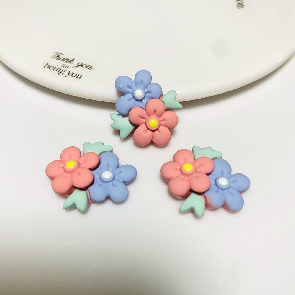 Phụ Kiện Trang Trí Ốp Điện Thoại Hình Hoa Lá Hoạt Hình Dễ Thương Bằng Resin DIY