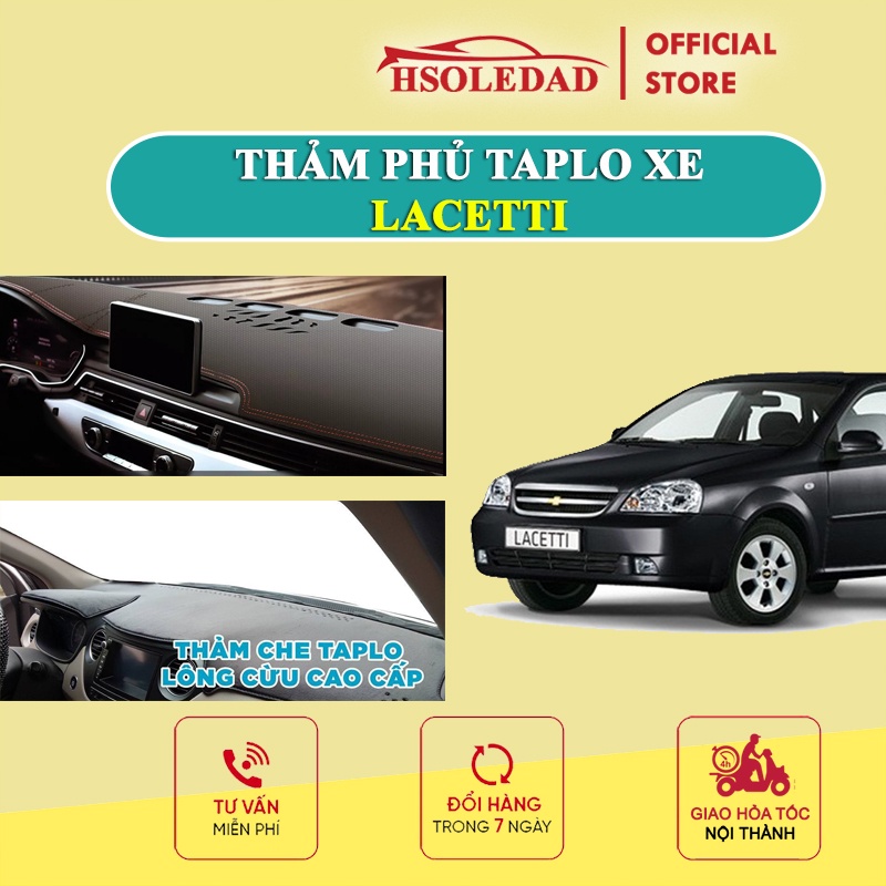 Thảm taplo xe Lacetti bằng lông Cừu 3 lớp hoặc Da Cacbon