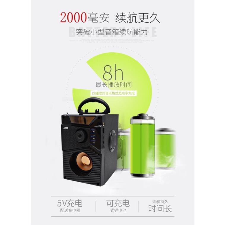 Loa bluetooth karaoke mini mới nhất A300 công suất lớn không dây có mic âm thanh cực hay bass mạnh Bảo Hành 1 đổi 1