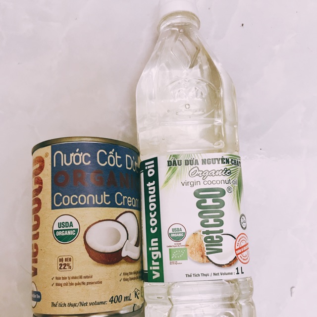 Combo dầu dừa và nươc cốt dừa hữu cơ