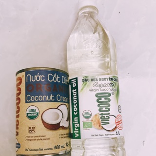 Combo dầu dừa và nươc cốt dừa hữu cơ