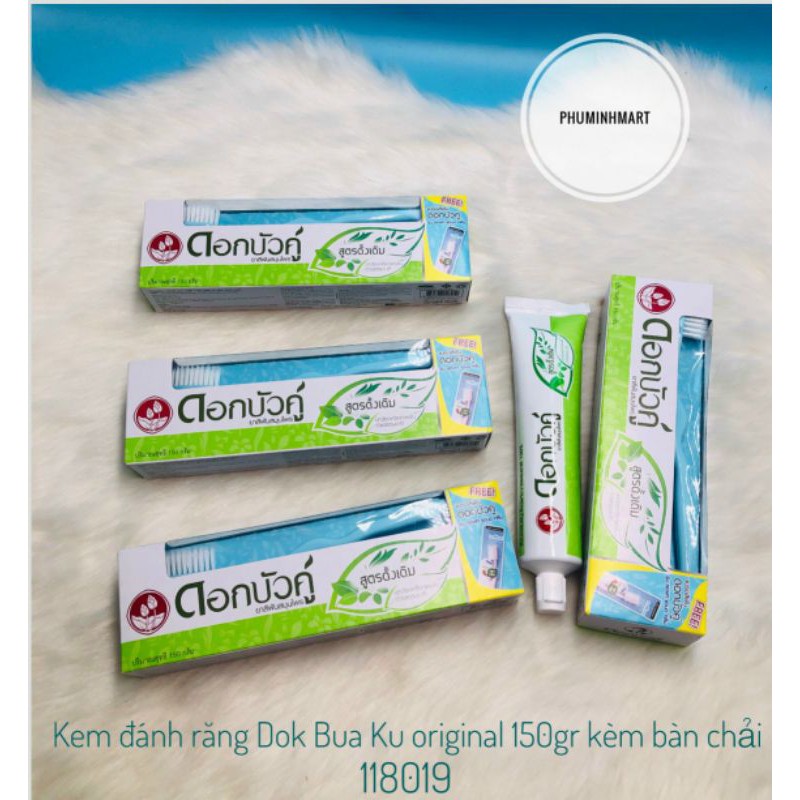 DokBuaKu kem đánh răng Original hộp 150gr kèm bàn chải (Xanh lá) 118019