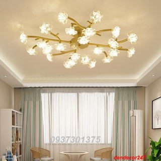 Đèn chùm pha lê hiện đại trang trí nội thất 3 màu ánh sáng-Kèm bóng đèn led cao cấp