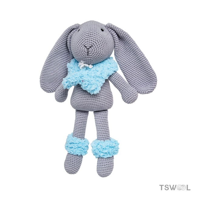Thỏ xám tai dài 50cm len handmade