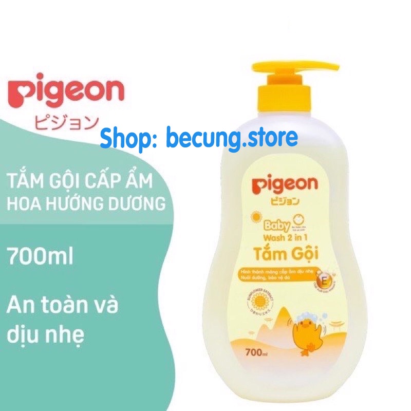 Tắm Gội Pigeon, Sữa tắm gội Toàn Thân Cho Bé 2 in 1 700ml (Date mới).