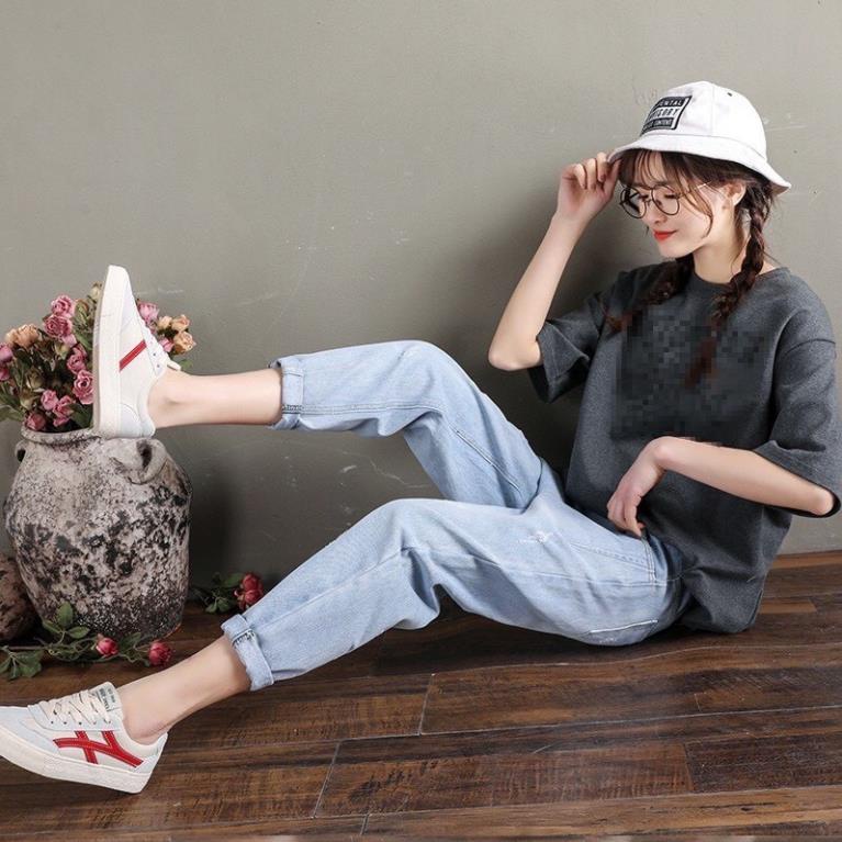 Quần jean bầu dáng baggy đẹp, chất jean mềm mại , ☘️có đáp bụng và chun chỉnh từng thai kỳ