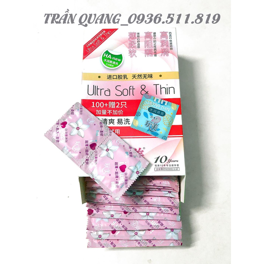 Bao cao su cô gái màu hồng_Hộp 100 chiếc_Hàng nội địa Trung