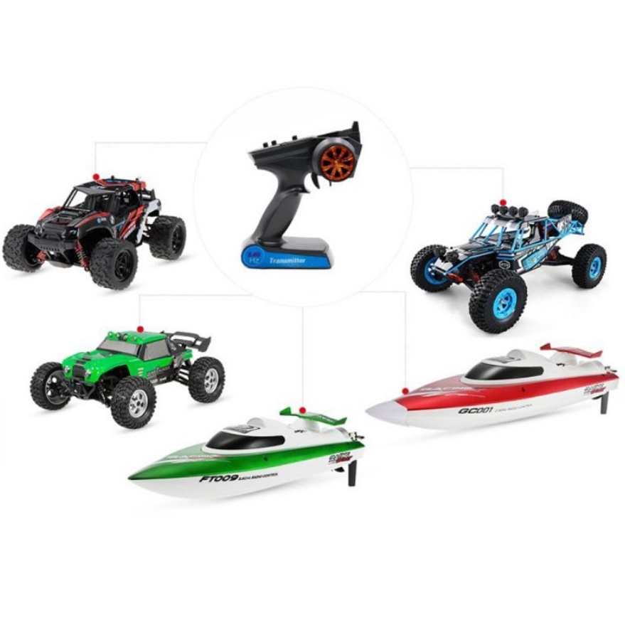 Bộ điều khiển từ xa 3CH 2.4g cho 1 motor và 2 servo, sử dụng ESC tự chọn dùng chế cho xe hơi, tàu điều khiển từ xa