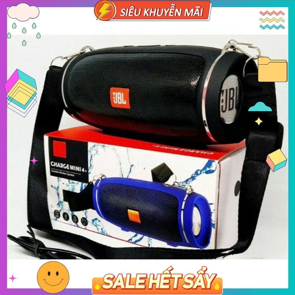 Loa Bluetooth JBL Charge 4+ Mini bass tốt khoẻ - có dây đeo hàng cao cấp