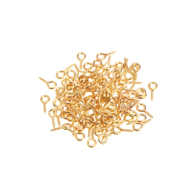Set 100 Đinh Vít Mini Màu Vàng / Bạc Dùng Làm Trang Sức Diy