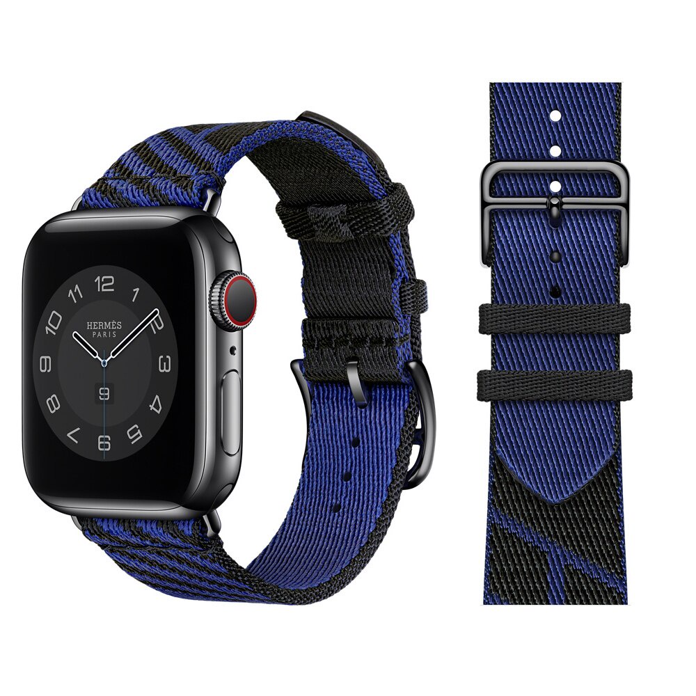 Dây Đeo Nylon Bện Cho Đồng Hồ Thông Minh Apple Watch 44Mm 40Mm iWatch 5 6 7 38Mm 42Mm 45Mm 41Mm