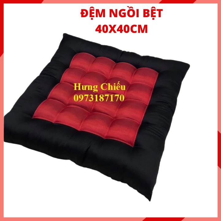 Đệm ngồi bệt lót ghế văn phòng vuông đỏ đen 40x40cm