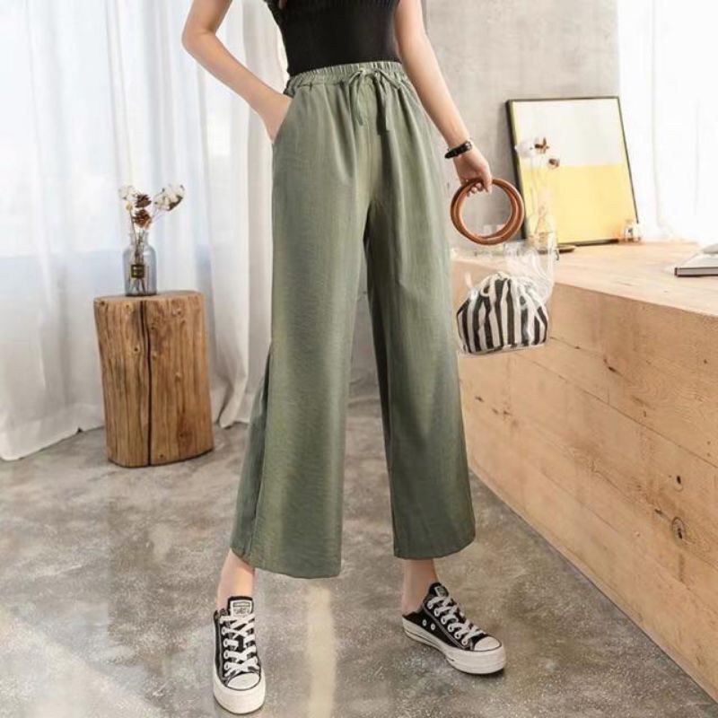 Quần đũi Bigsize ống rộng nữ.Chất đũi Hàn siêu mát, tôn dáng | BigBuy360 - bigbuy360.vn