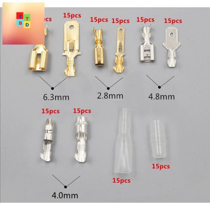 Bộ 150 cos xe máy 2.8mm 4.8mm 6.3mm, 4.0mm