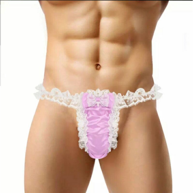 QUẦN LÓT LỤA BÓNG PHỐI REN GỢI CẢM CHO NAM