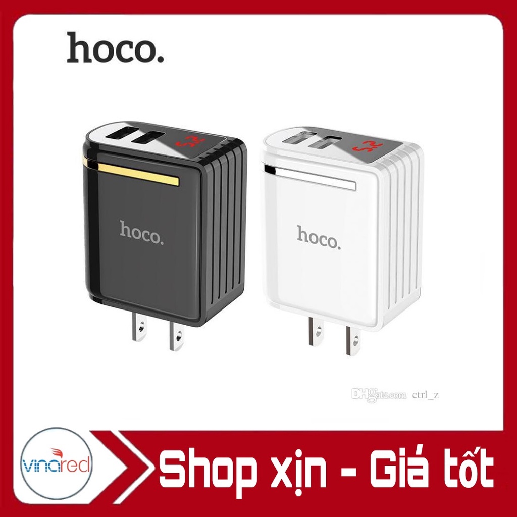 Cốc Sạc Nhanh Hoco C39 2 USB Chính Hãng Màn Hình LCD Hiển Thị
