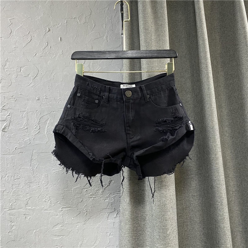 Quần Short Denim Lưng Thấp Dáng Chữ a Phối Rách Thời Trang Quyến Rũ Cho Nữ