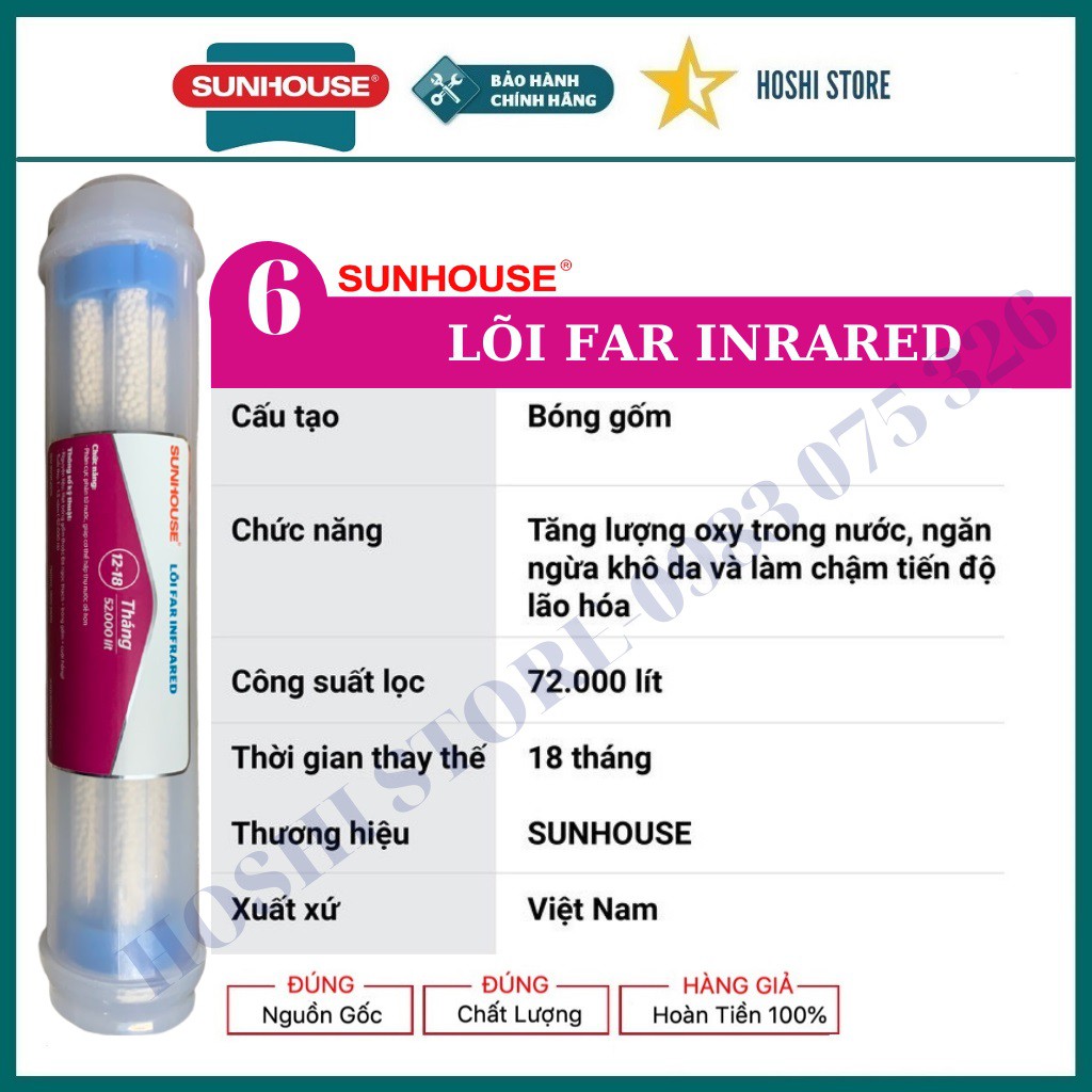 {TẶNG BỘ LÕI SỐ 123} Combo lõi lọc nước, bộ lõi lọc nước Sunhouse 4,5,6,7,8,9,10 - Khử độc, tạo vị, bổ sung khoáng chất