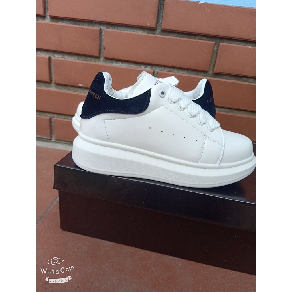 Giày Sneaker Mcq Trắng, Giày MC Queen trắng gót nhung nỉ chuẩn đẹp Tăng Chiều Cao 5cm Đủ Size Nam Nữ