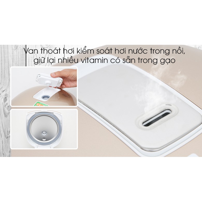 Nồi cơm điện tử Sharp  KS-COM181CV-GL 1,8 lít nấu cơm ngon