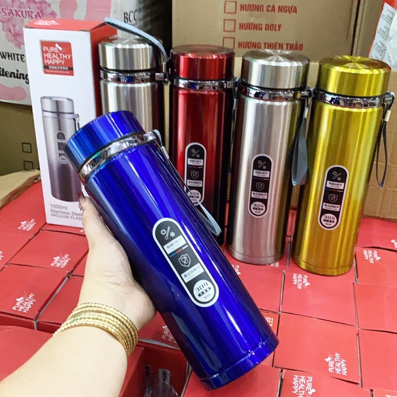 BÌNH GIỮ NHIỆT 1000ML ruột INOX 304 Không Ghỉ  giữ cực nhiệt tốt, không bị mùi -N1[Hàng loại 1]