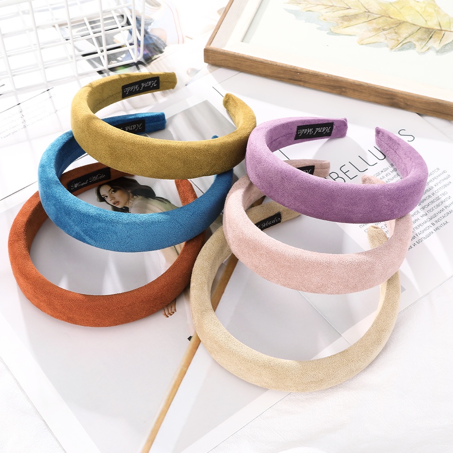 Cài tóc 3cm màu trơn chất liệu da lộn thời trang đơn giản dành cho nữ