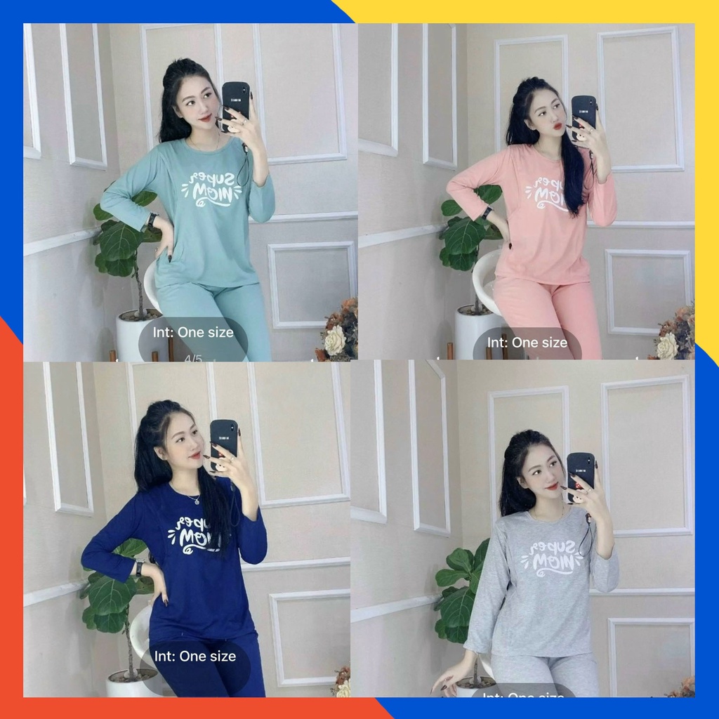 Bộ bầu - sau sinh -chất liệu thun cotton- mặc nhà thời trang ( SUPEMOM - Dài)