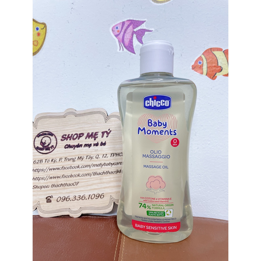 [DATE 2024] Dầu Mát-xa Chicco chiết xuất cám gạo 0M+ 200ml (CHECK DATE NHƯ HÌNH CUỐI Ạ)