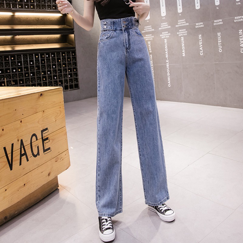Quần Ống Rộng Jeans Nữ Ống Suông Baggy Cạp Cao | Tdshopnt - Q02 | BigBuy360 - bigbuy360.vn
