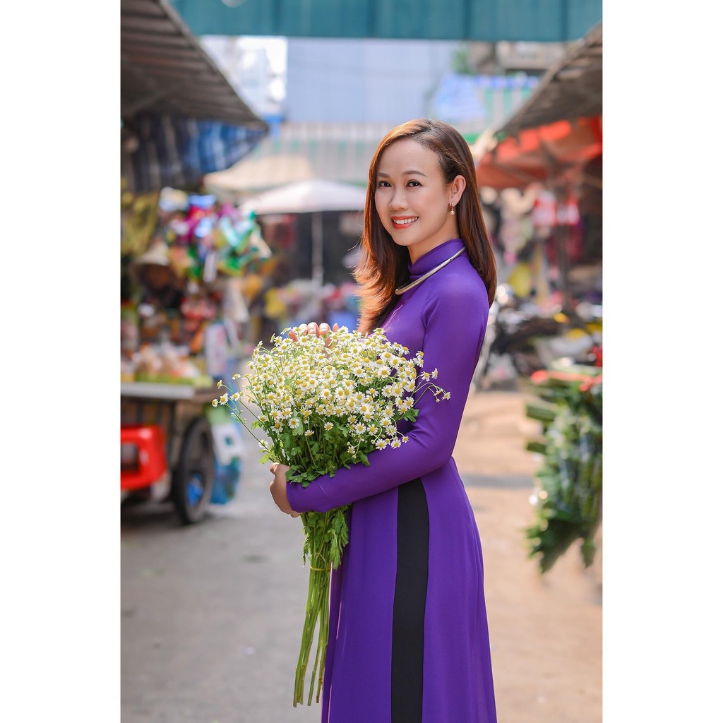 Áo Dài 4 Tà - Màu Tím Huế - Chất Liệu Chiffon Cao Cấp - Hỗ Trợ 1 Đổi 1 - Hàng Đủ Size