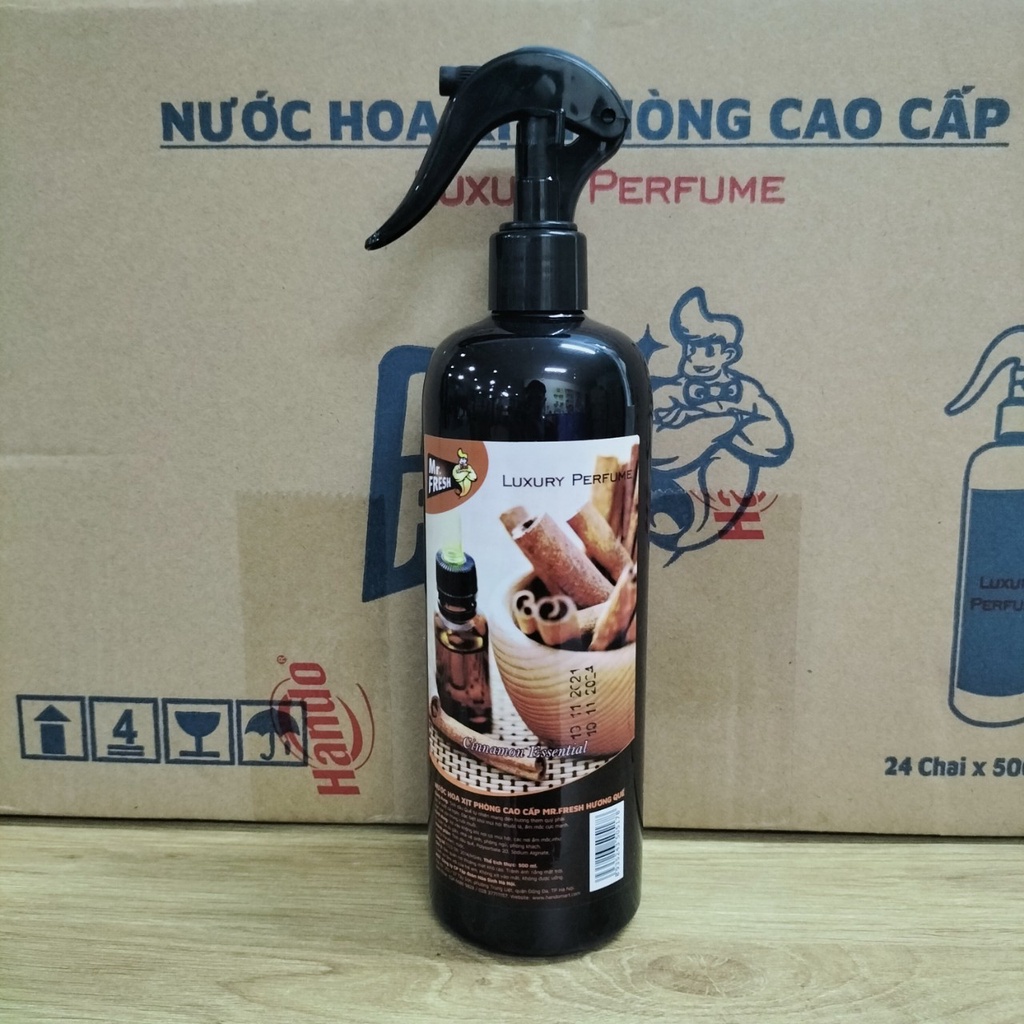 Nước hoa xịt thơm phòng ngủ, phòng khách chính hãng, bình xịt thơm phòng khử mùi hôi và mùi ẩm mốc Mr Fresh 500ml