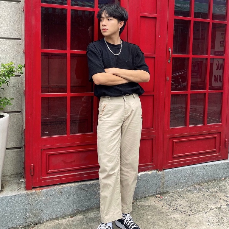 Quần dài baggy kaki local brand Clownz Straight thể thao unisex nam nữ ống đứng