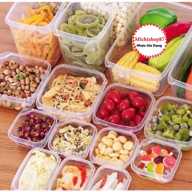 Bộ Hộp Đựng Thực Phẩm 17 Món Để Tủ Lạnh, Hộp Nhựa Bảo Quản Thức Ăn Cao Cấp